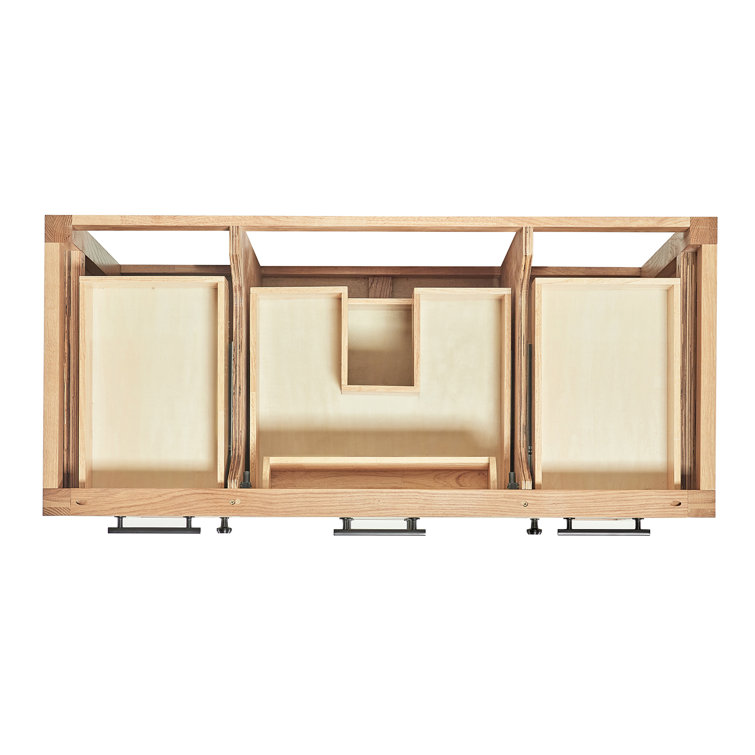Camila 49" Light Brown Wood Single Sink Bathroom Vanity with White Quartz Top