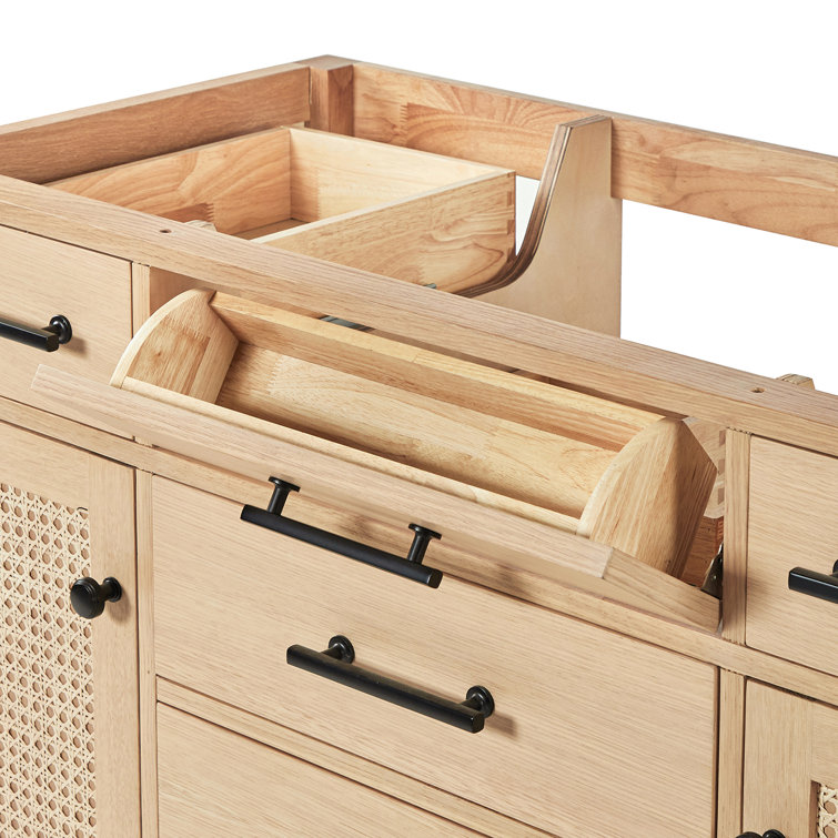 Camila 48" Light Oak Single Sink Vanity with Carrara Quartz Top