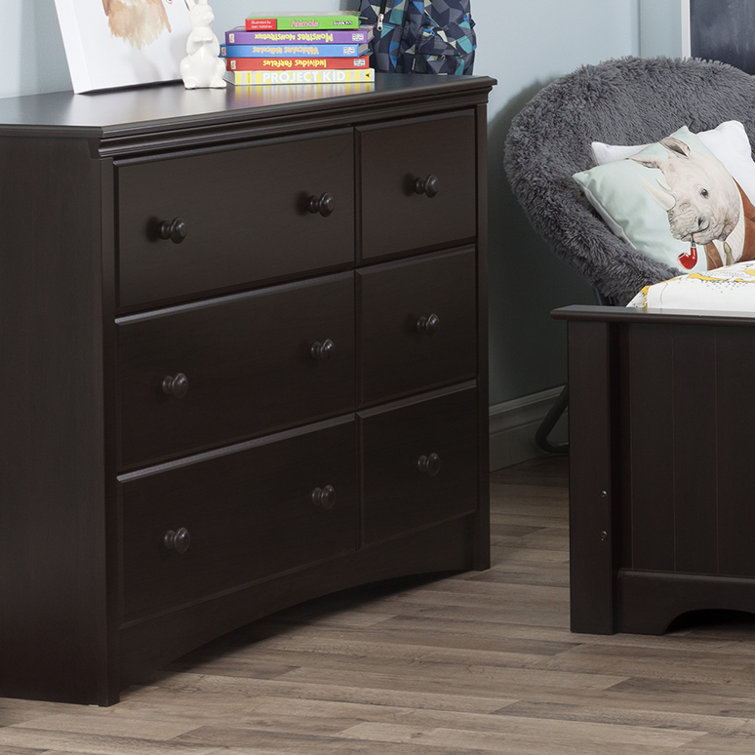 Espresso 6-Drawer Changing Table Dresser with Removable Station