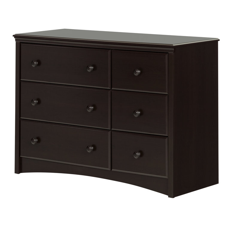 Espresso 6-Drawer Changing Table Dresser with Removable Station