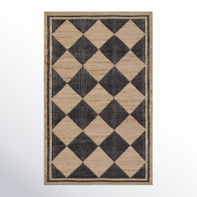 Orchard Court Black Hand-Woven Wool 5' x 8' Area Rug