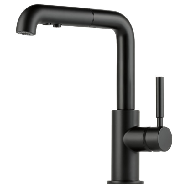 Matte Black Stainless Steel Pull-Out Kitchen Faucet