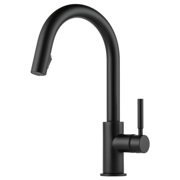 Matte Black Modern Pull-Down Kitchen Faucet with Spray