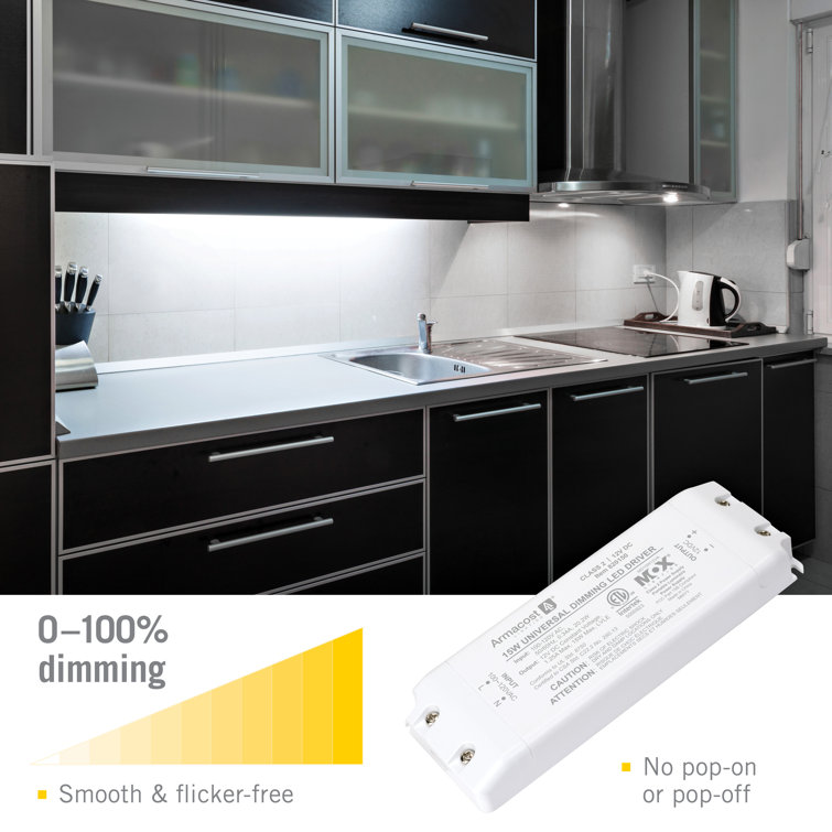 15W White Universal Dimmable LED Driver with Power Cord