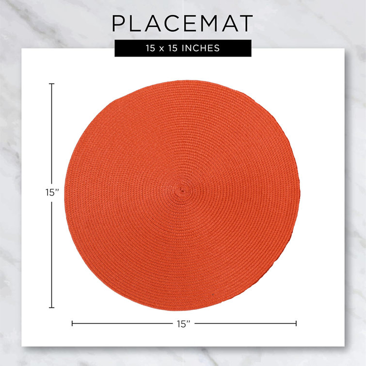 Orange Polypropylene Round Christmas Placemat Set of 6