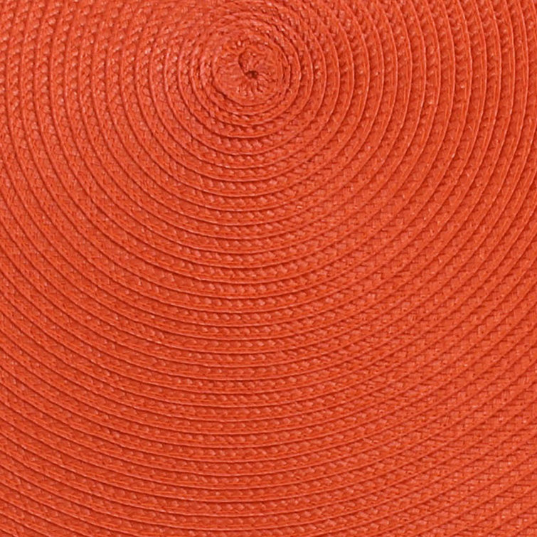 Orange Polypropylene Round Christmas Placemat Set of 6