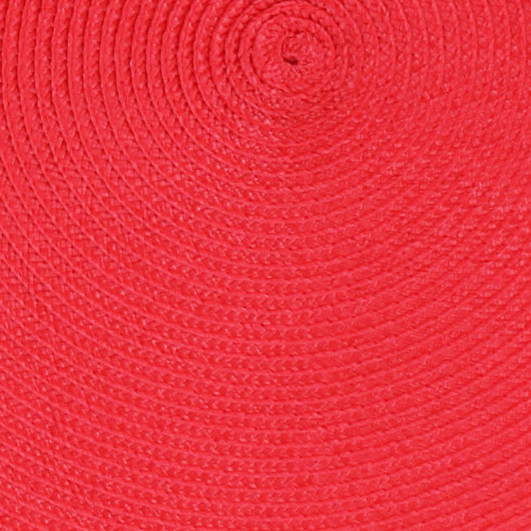 Scarlet Red Round Polypropylene Placemat and Coaster Set