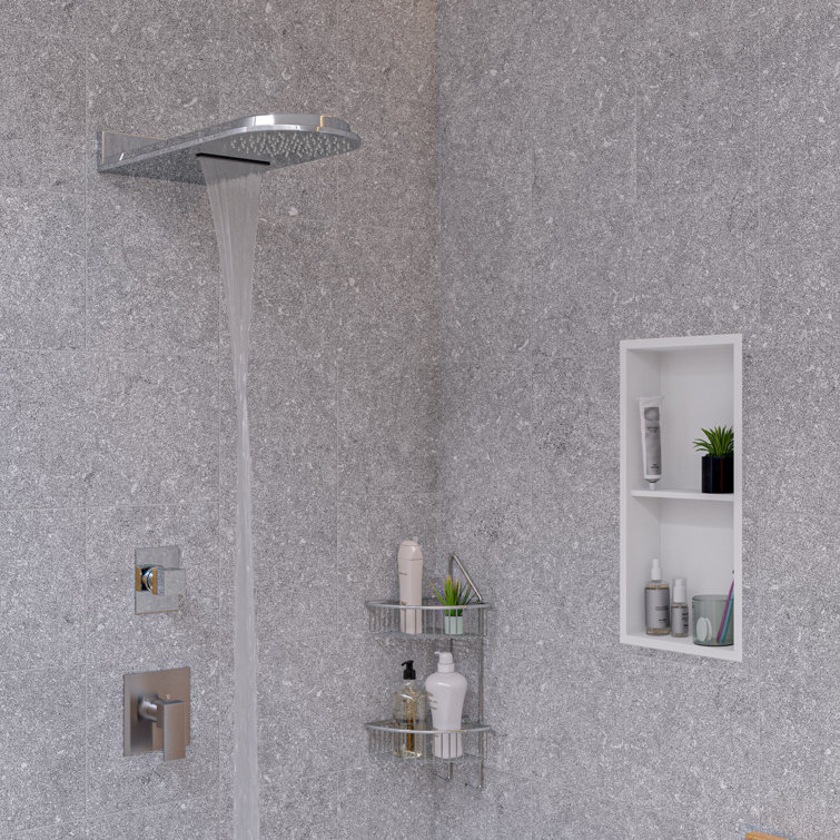 Brushed Nickel Modern Square Lever Shower Mixer