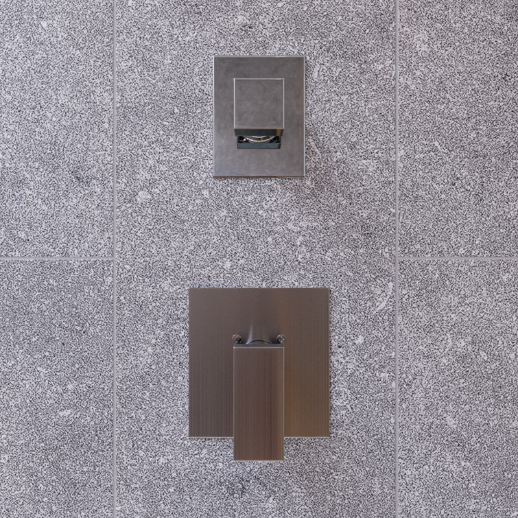 Brushed Nickel Modern Square Lever Shower Mixer