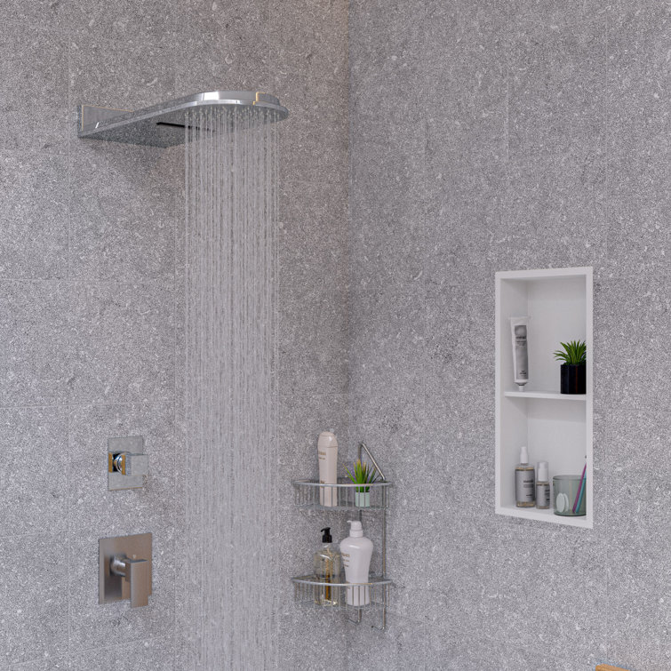 Brushed Nickel Modern Square Lever Shower Mixer