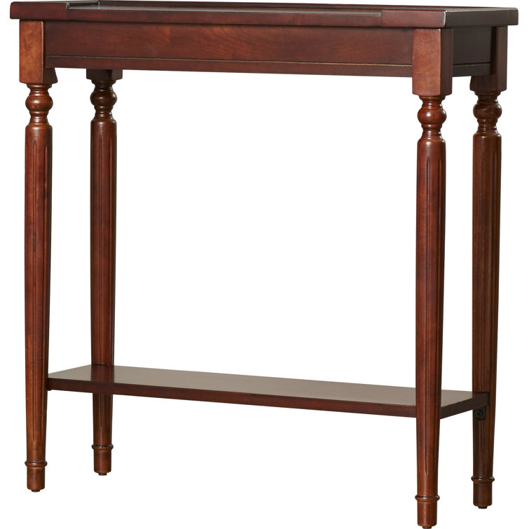 Plantation Cherry Solid Wood Console Table with Storage Shelf