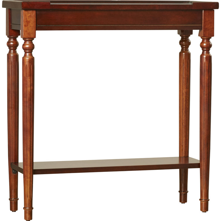 Plantation Cherry Solid Wood Console Table with Storage Shelf