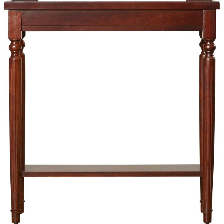 Plantation Cherry Solid Wood Console Table with Storage Shelf