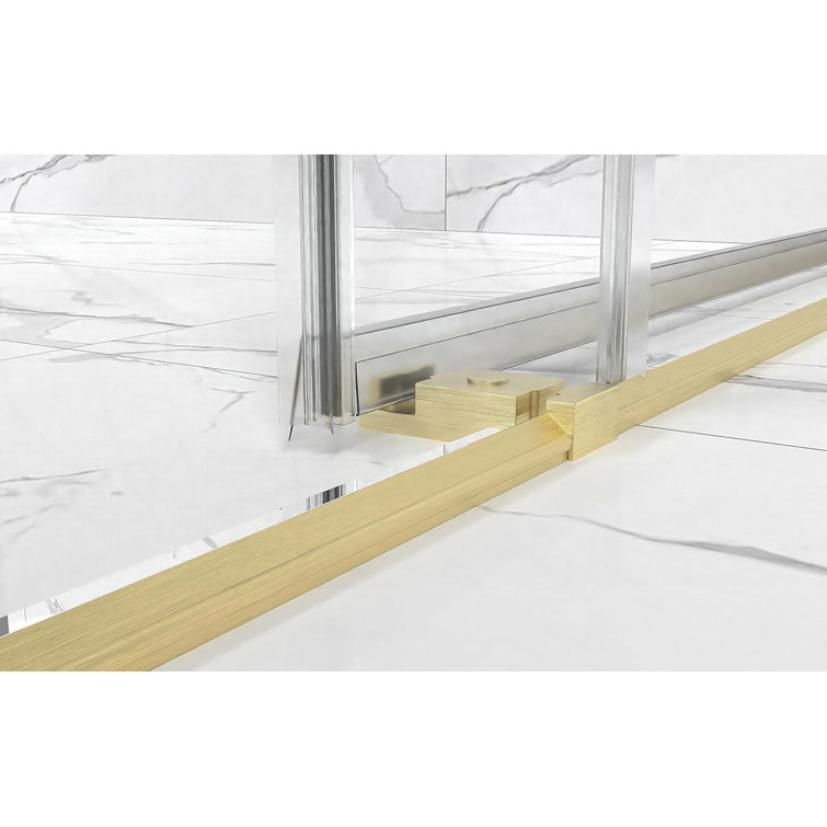 Gold and Clear 48" x 76" Double Sliding Shower Door