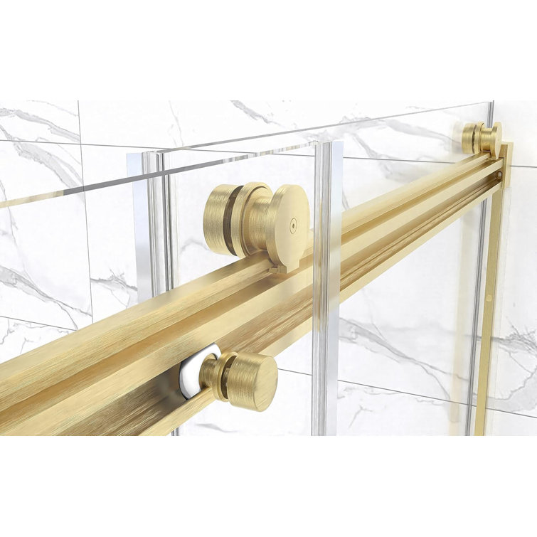 Gold and Clear 48" x 76" Double Sliding Shower Door
