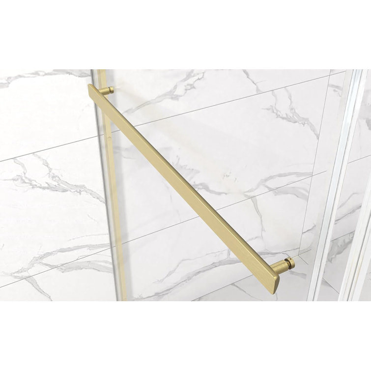 Gold and Clear 48" x 76" Double Sliding Shower Door