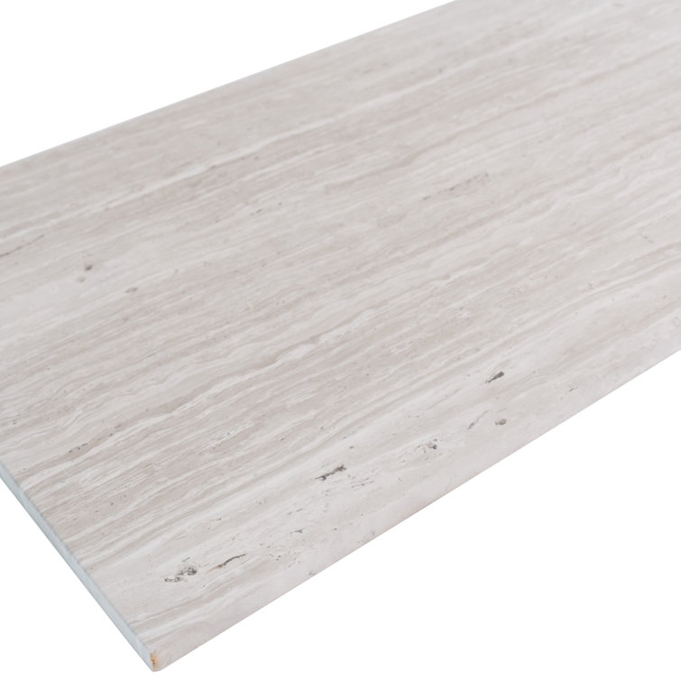 24" x 12" Polished Beige Marble Look Wall & Floor Tile