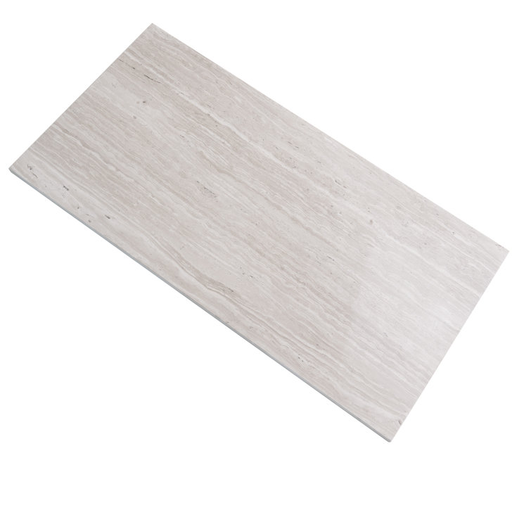 24" x 12" Polished Beige Marble Look Wall & Floor Tile