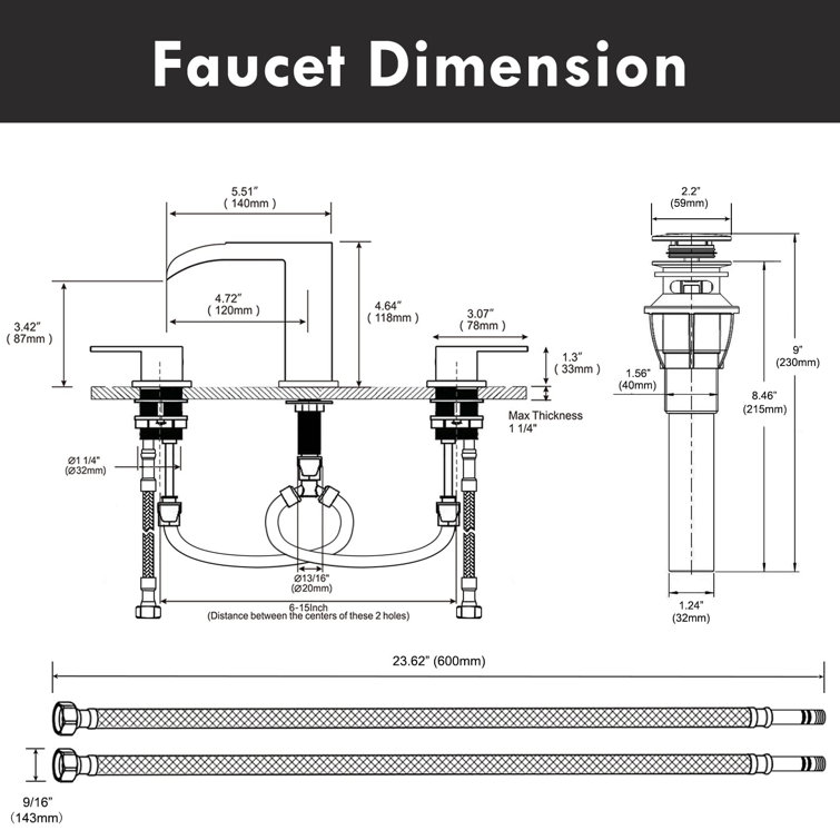 Brushed Nickel Modern Waterfall Bathroom Faucet Set