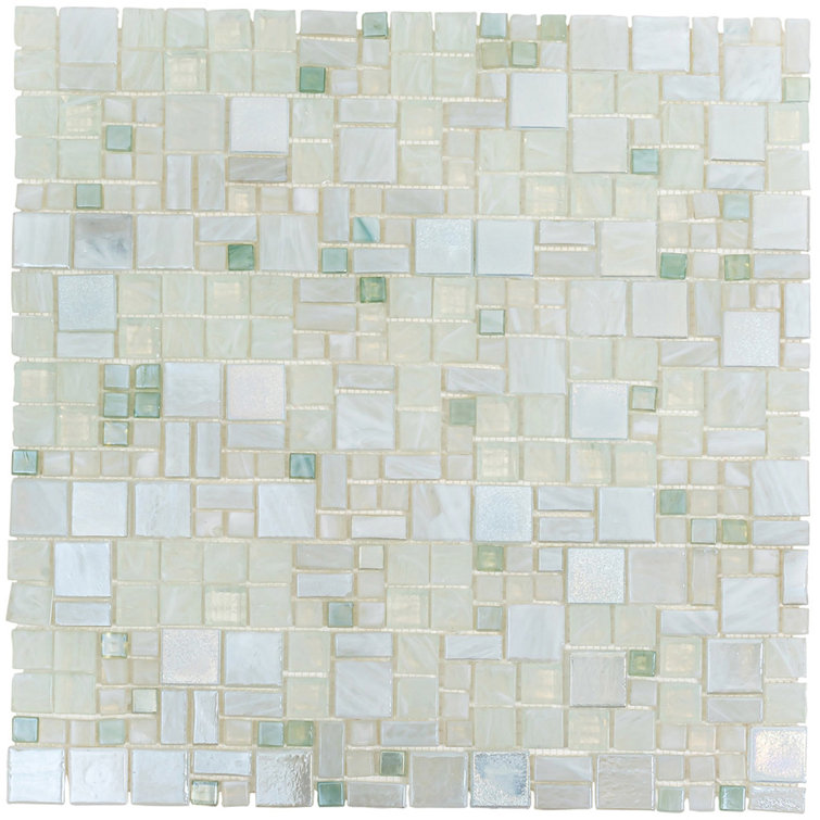 Pearl White Mini Versailles Glass Mosaic Tile Pack