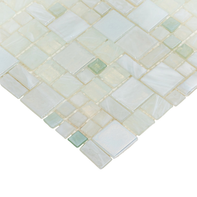 Pearl White Mini Versailles Glass Mosaic Tile Pack