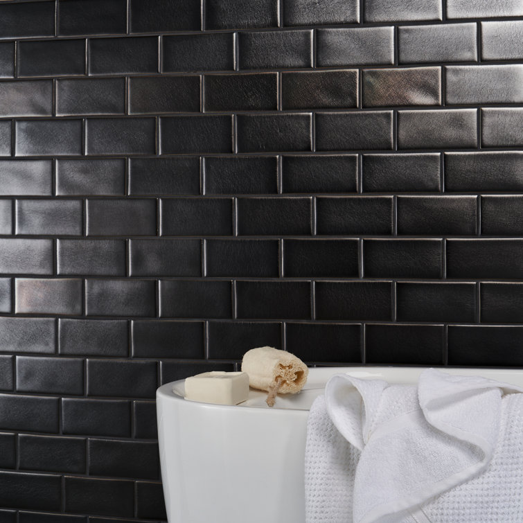 Gunmetal Matte Ceramic Subway Wall Tile
