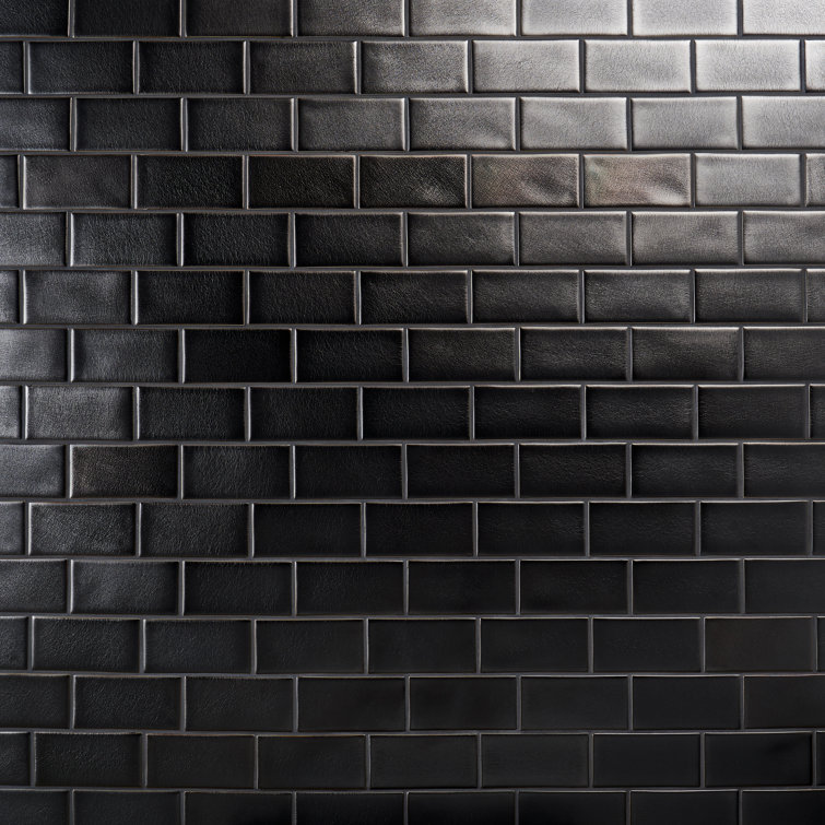 Gunmetal Matte Ceramic Subway Wall Tile