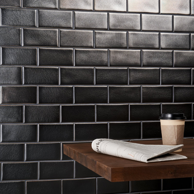Gunmetal Matte Ceramic Subway Wall Tile