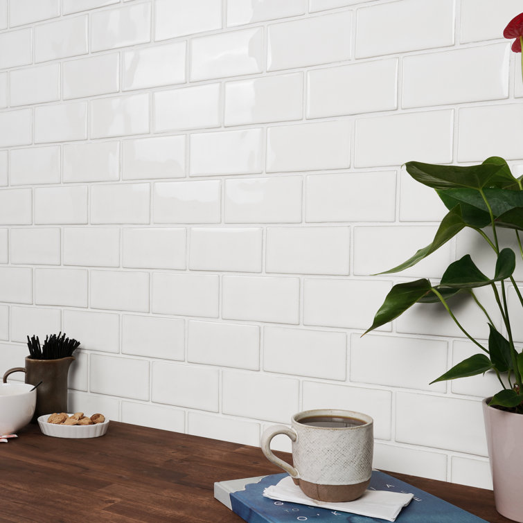 Natural White 3" x 6" Matte Glass Subway Tile