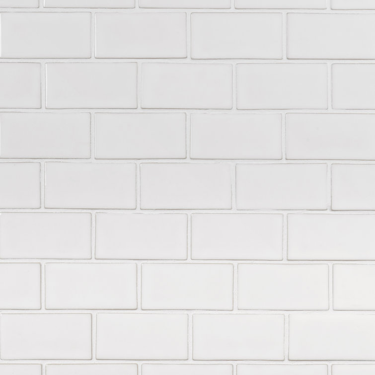 Natural White 3" x 6" Matte Glass Subway Tile