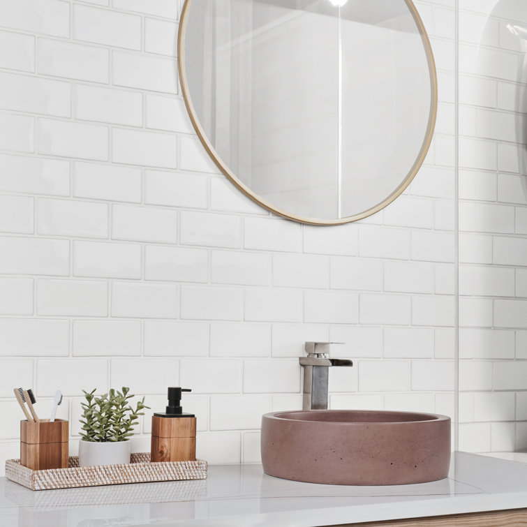 Natural White 3" x 6" Matte Glass Subway Tile