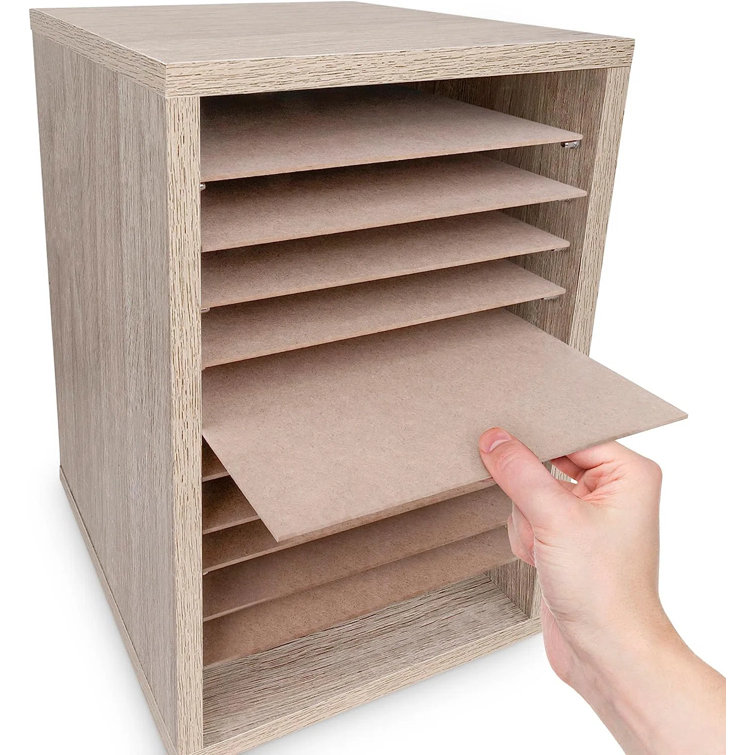 Medium Oak MDF 11-Compartment Vertical Paper Sorter, 2-Pack
