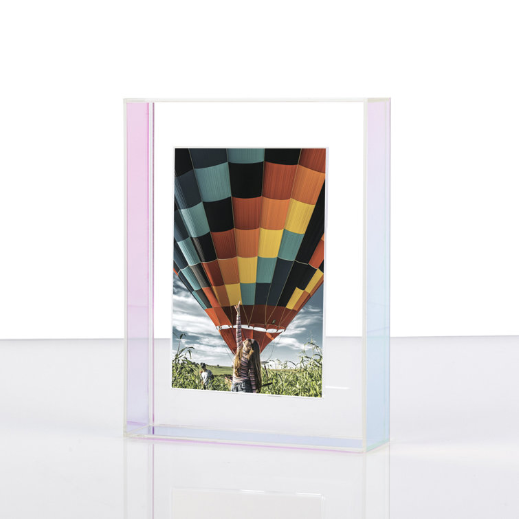 5x7 Rainbow Acrylic Floating Tabletop and Wall Frame