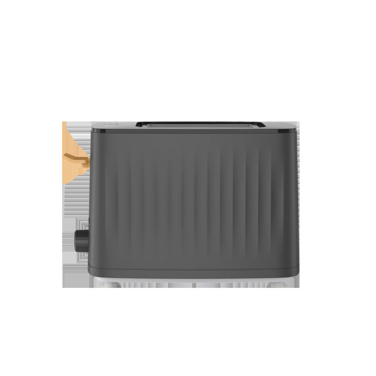 Compact Black Stainless Steel 2-Slice Toaster with Wide Slot