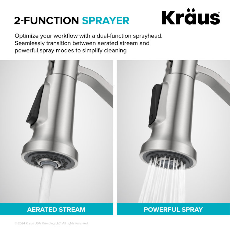 Britt Spot-Free Stainless Steel Commercial Style Pull-Down Kitchen Faucet