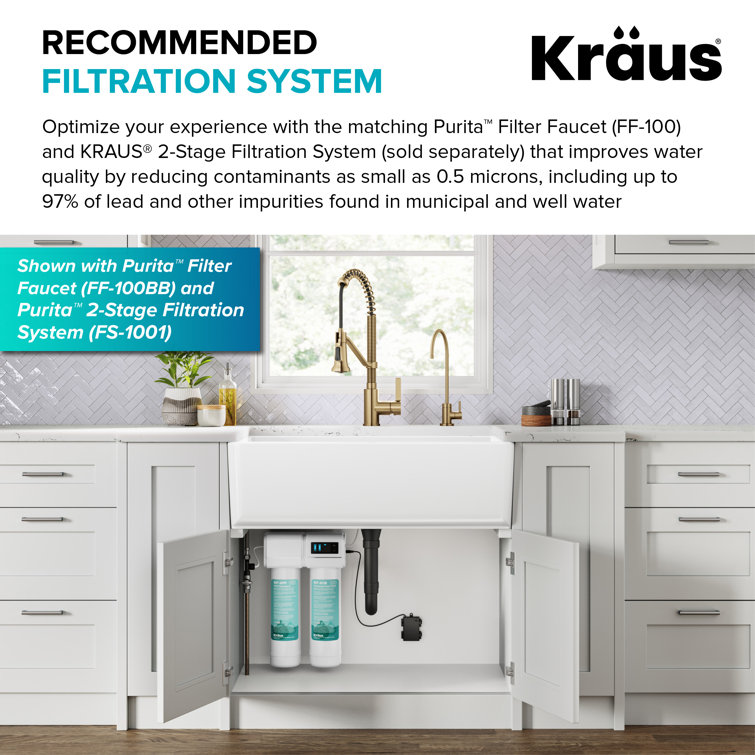 Britt Brushed Brass Pull-down Kitchen Faucet with Spray