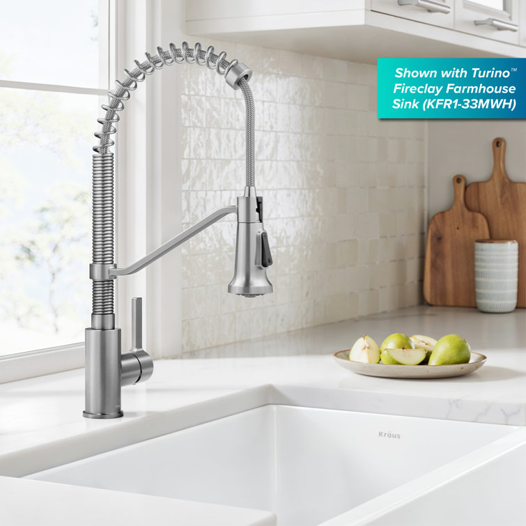 Britt Spot-Free Stainless Steel Commercial Style Pull-Down Kitchen Faucet