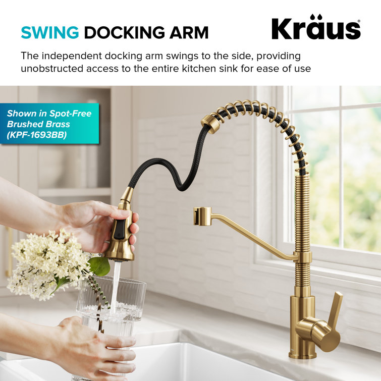 Britt Spot-Free Stainless Steel Commercial Style Pull-Down Kitchen Faucet