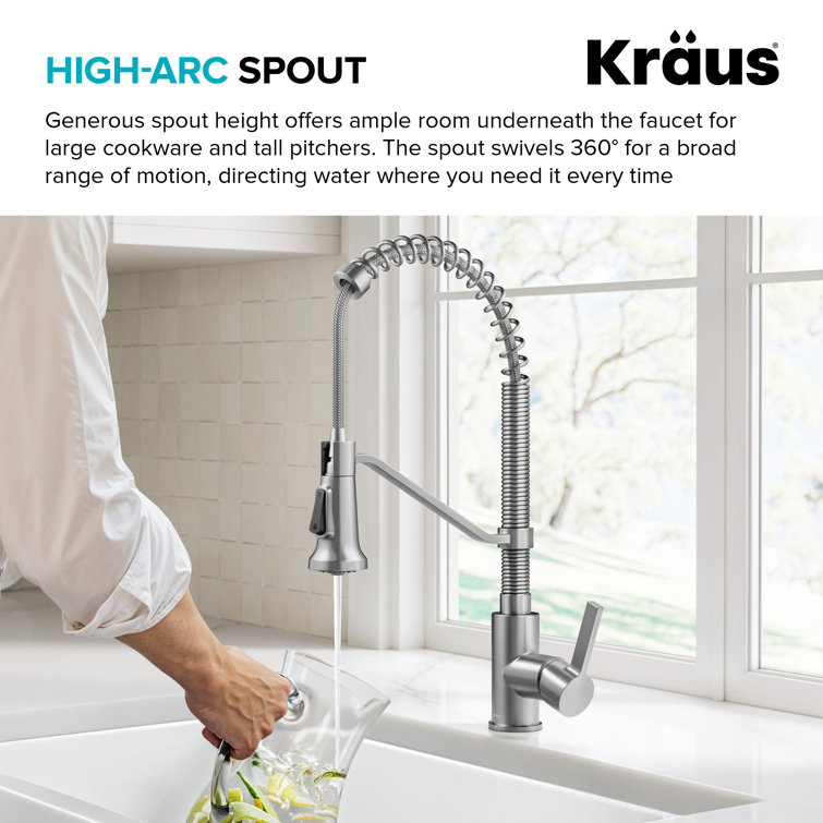 Britt Spot-Free Stainless Steel Commercial Style Pull-Down Kitchen Faucet