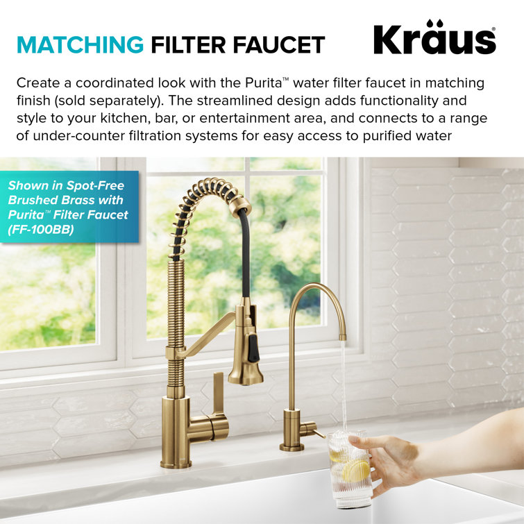 Britt Spot-Free Stainless Steel Commercial Style Pull-Down Kitchen Faucet