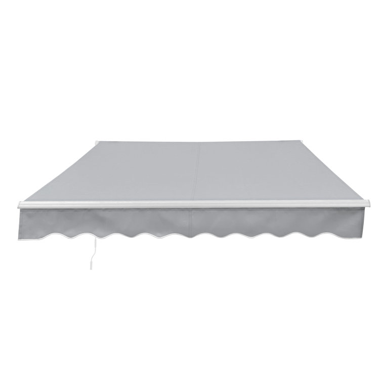 Silver Gray Motorized Retractable Patio Awning 10 x 8 ft