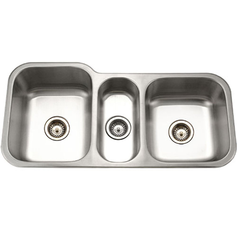 Medallion Gourmet 40" Stainless Steel Triple Bowl Undermount Kitchen Sink