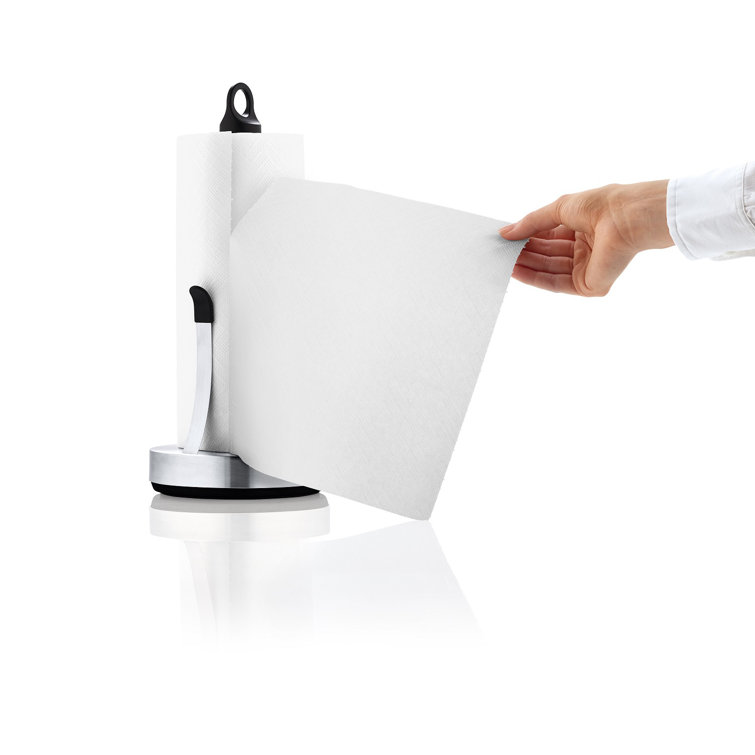 Silver and Black Stainless Steel Freestanding Paper Towel Holder