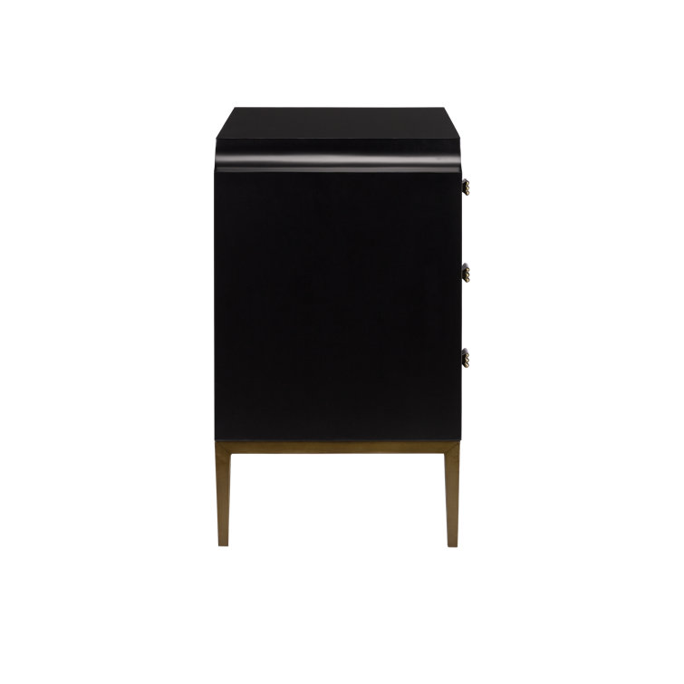Kallista Black and Dark Sapphire Accent Chest with Brass Accents