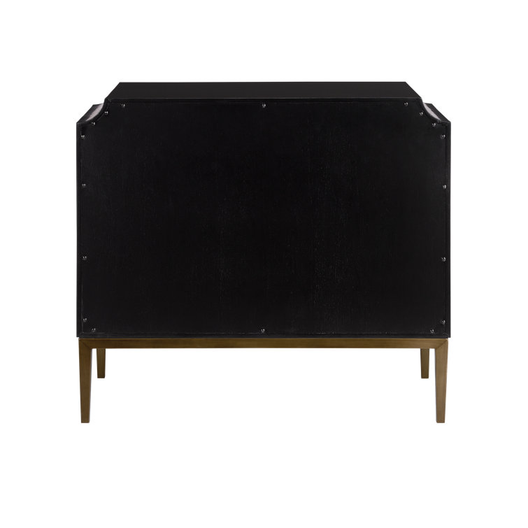 Kallista Black and Dark Sapphire Accent Chest with Brass Accents