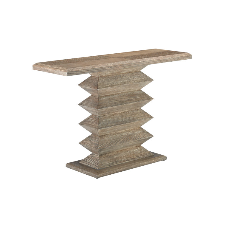 Light Pepper Oak Zigzag Console Table