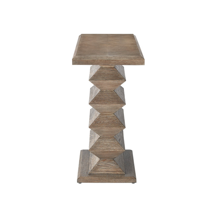 Light Pepper Oak Zigzag Console Table