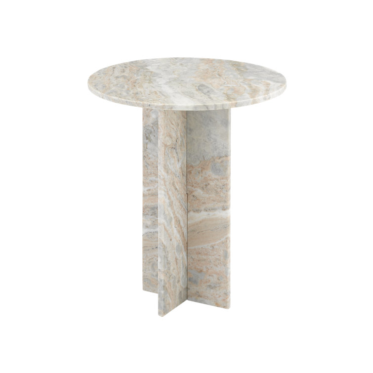 Calvert Classic Contemporary 20'' Round Stone Marble Accent Table