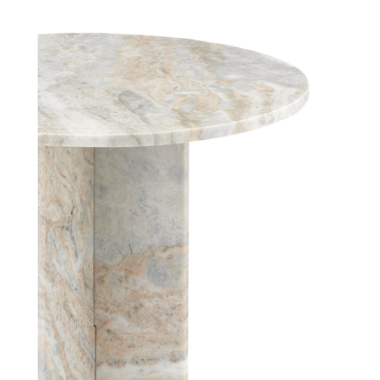 Calvert Classic Contemporary 20'' Round Stone Marble Accent Table
