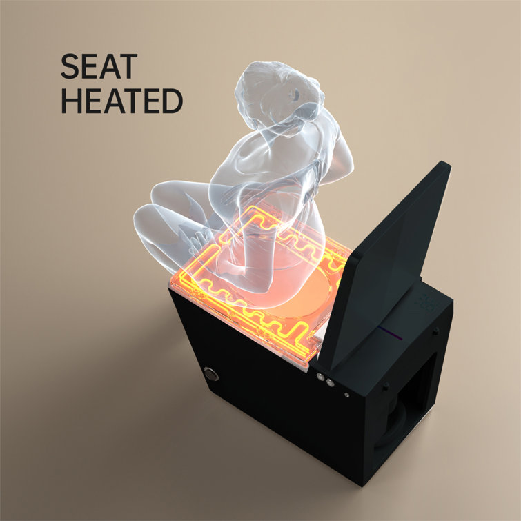 Matte Black Square Ceramic Smart Toilet with Built-In Tank and Heated Seat